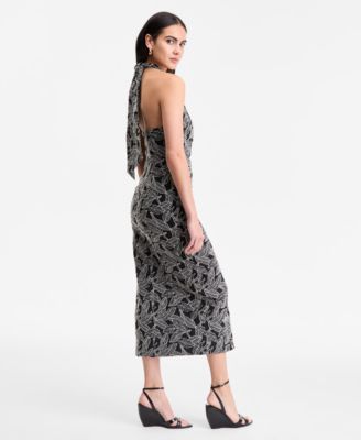 Women's Embroidered Cotton Halter Dress, Exclusively at Macy's