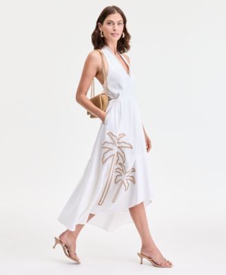 Women's Palm Eyelet Halter Dress, Exclusively at Macy's