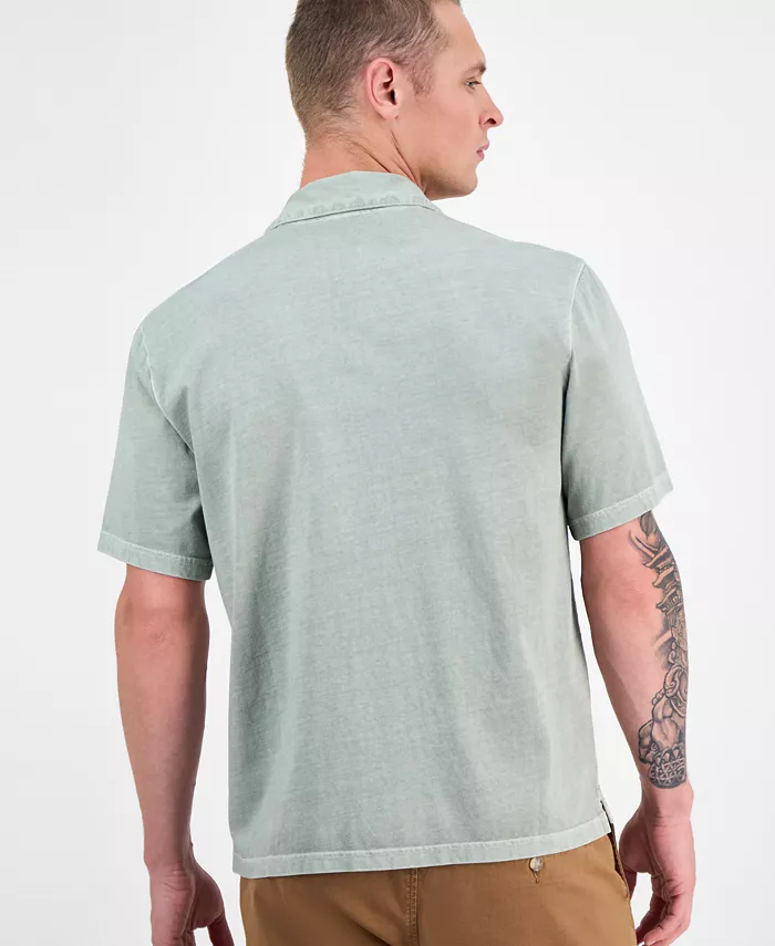 Men's Short Sleeve Washed Button-Front Camp Shirt - thumbnail 2