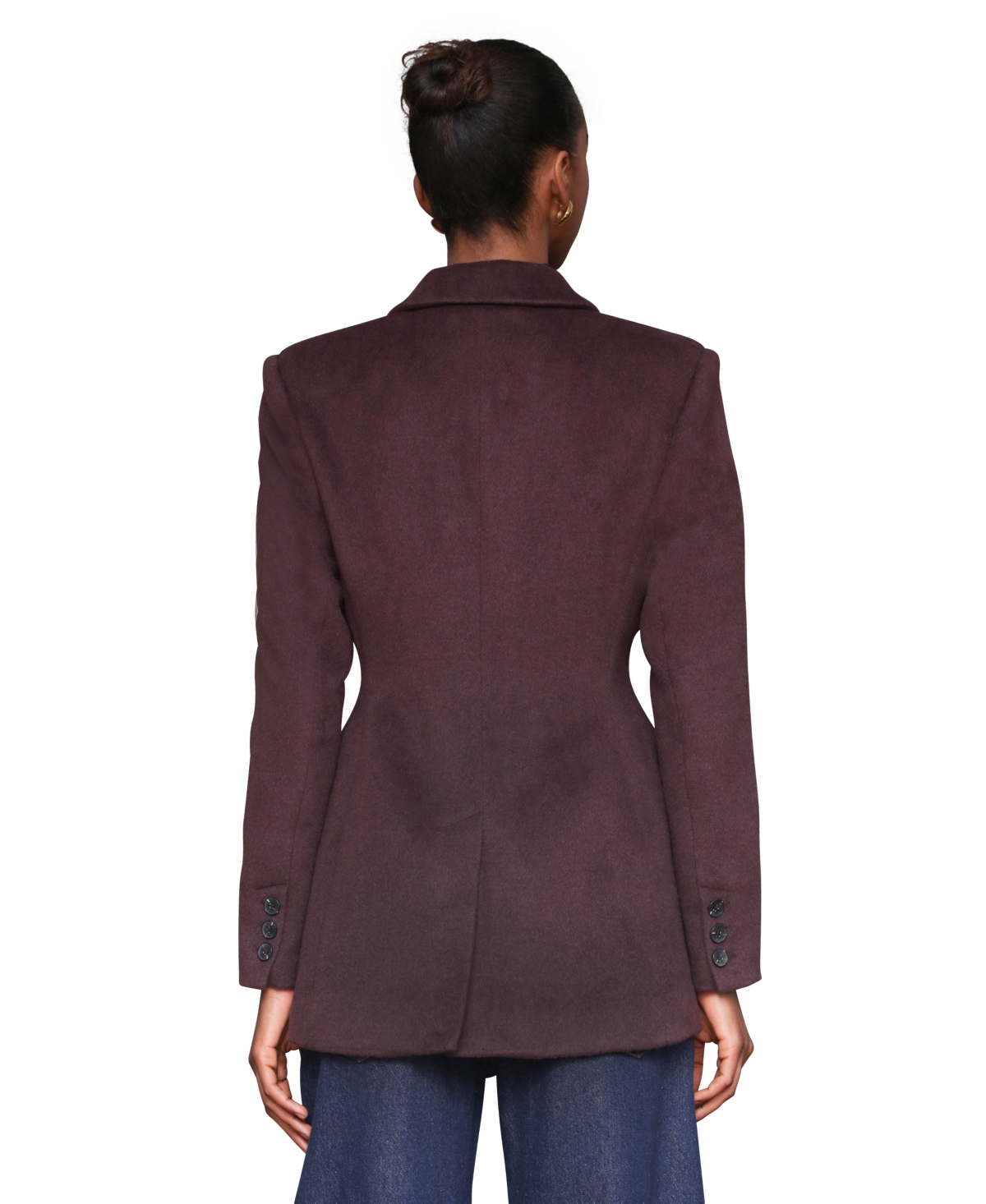 Avec Les Filles Hourglass Blazer Coat In Purple
