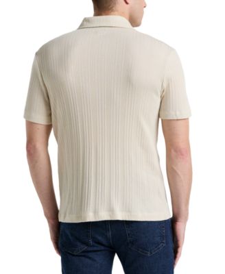 Мужская походная рубашка Perry Ellis в полоску с коротким рукавом и пуговицами спереди