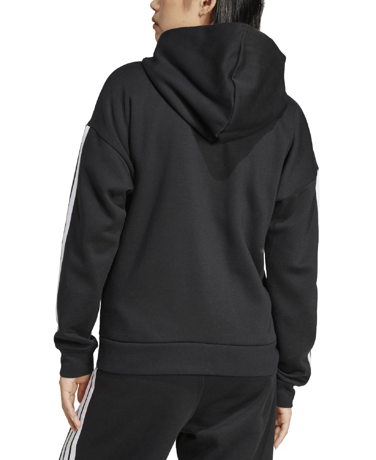 Adidas Originals Women's 3-stripe Logo Zip Hooded Track Jacket In Black