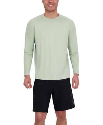 Men's Long Sleeve Waffle-Knit Crewneck Swim Shirt
