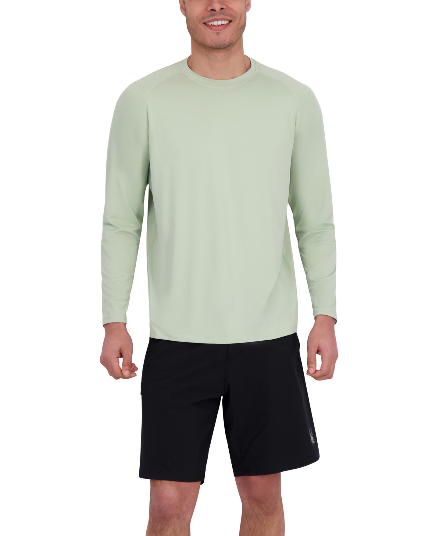 Мужская рубашка Spyder Long Sleeve Waffle-Knit Crewneck Swim Shirt, цвет: Laurel — фото 4