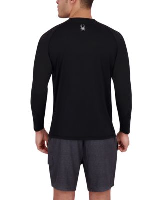 Men's Long Sleeve Waffle-Knit Crewneck Swim Shirt