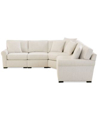 Radley Roll Arm 115" 5-Pc. Fabric L Sectional with Wedge, Exclusively at Macy's
