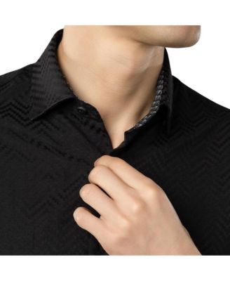 Мужская однотонная черная рубашка с принтом от ЛУЧИАНО ВИСКОНТИ