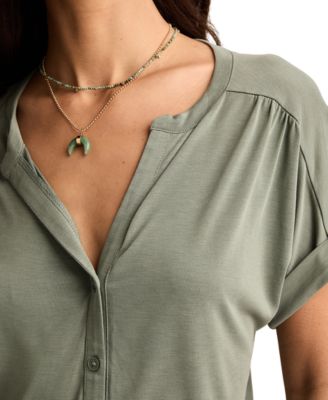 Women's Sandwash Short Sleeve Button Front Shirt