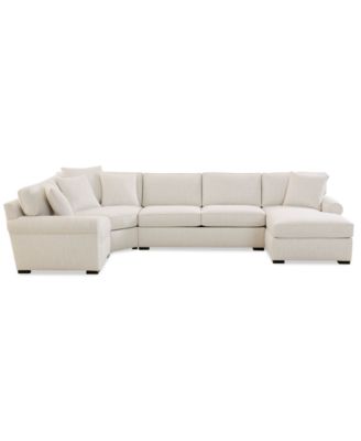 Radley Roll Arm 148" 4-Pc. Fabric Chaise Sectional with Wedge, Exclusively at Macy's