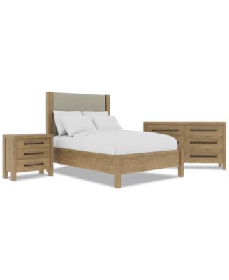 Davie 3-Pc. Full Set (Upholstered Bed, Dresser & 3-Drawer Nightstand)