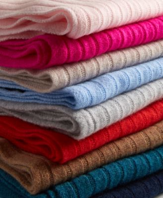 Ribbed 100% Cashmere Scarf, Created for Macy's