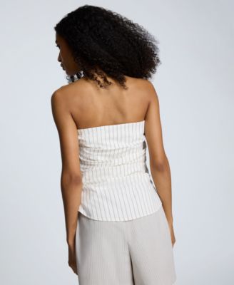 Women's Strapless Fitted Side-Pleat Top