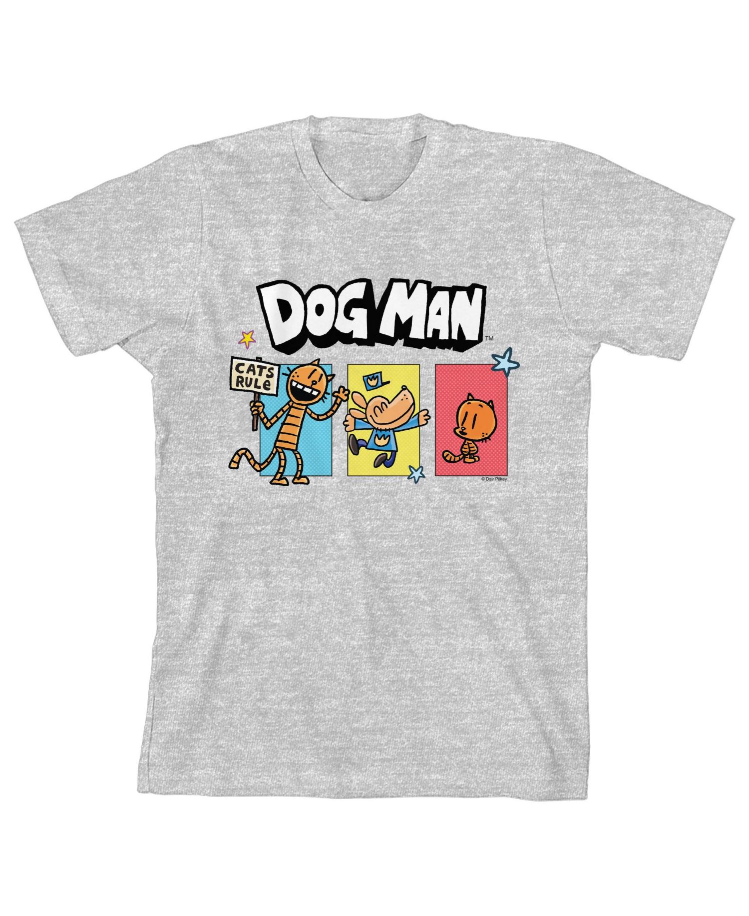 Boys Petey the Cat & Lil' Petey Youth Heather Gray Short Sleeve Tee-XL