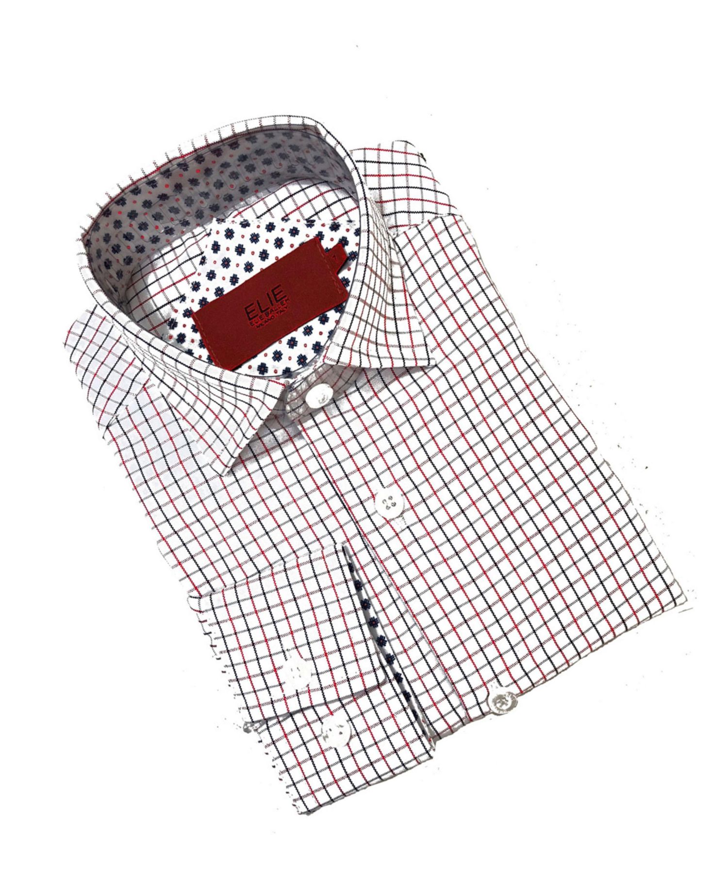 Little Boys Red Plaid Short Sleeve Slim Fit Shirt