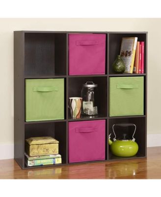 9 Cube Wood Stackable Open Bookcase Display Shelf Organizer