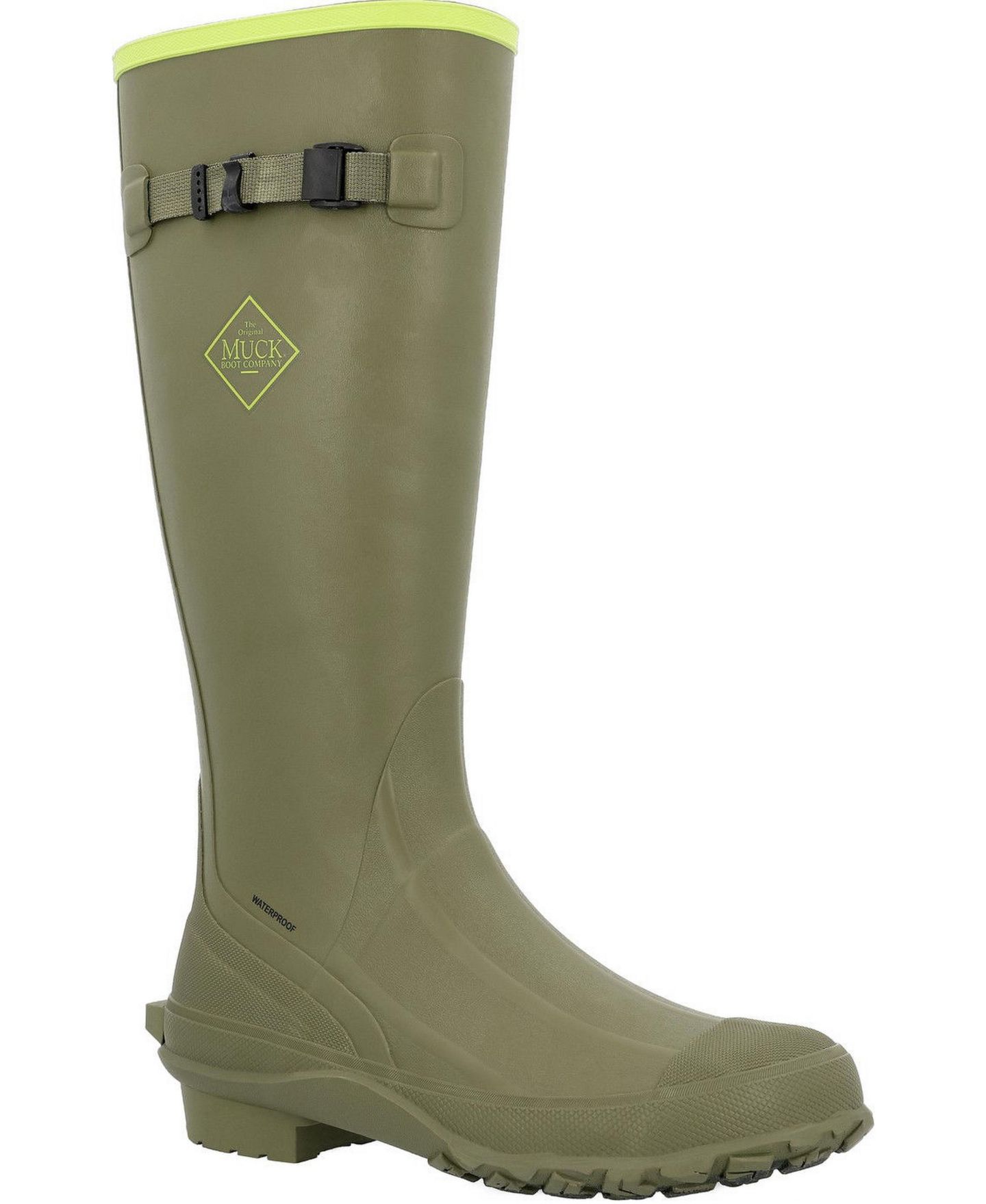 Мужские ботинки MUCK Harvester Rubber Boot, цвет: Оливковый / Лаймовый — фото 1