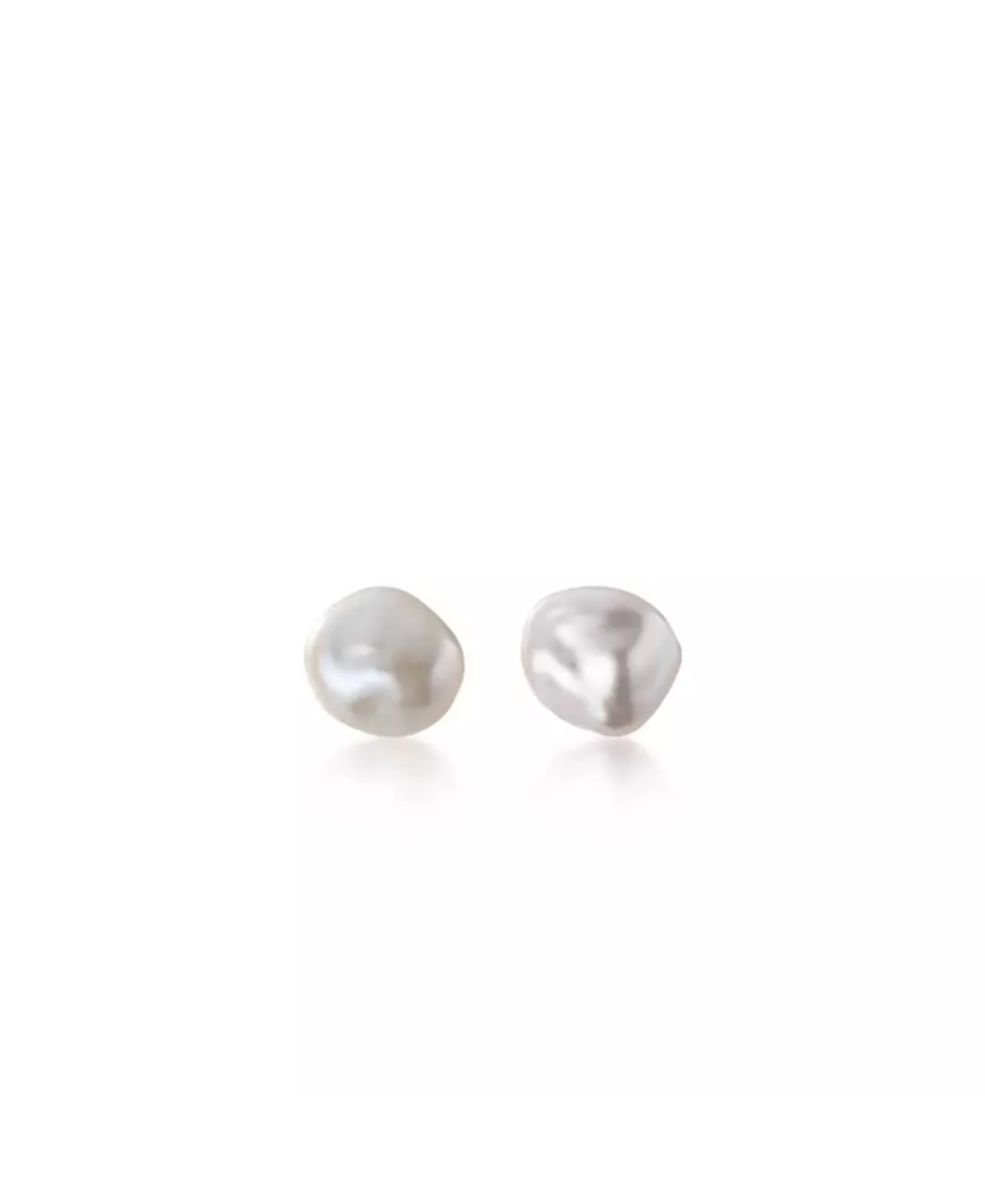 Baroque Pearl Irregular Stud Earring Sterling Silver - Silver