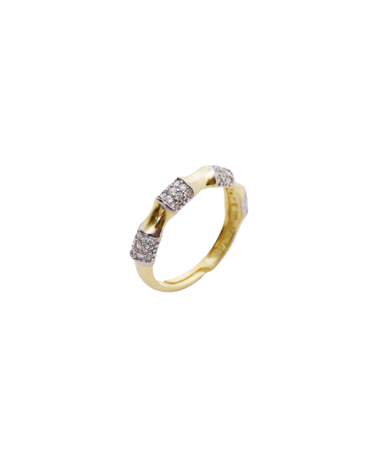 Bone Sterling Silver Adjustable Ring - Gold