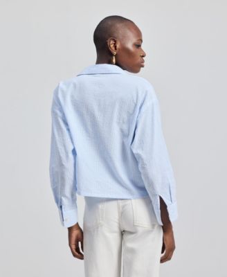 Women's Crop it like it s Hot Shirt in Stripes