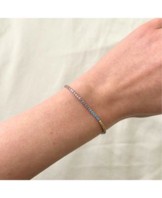 Pastel Color Colourful Sterling Silver Tennis Bracelet