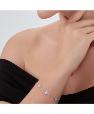 Blue Opal Jewelled Sterling Silver Bracelet