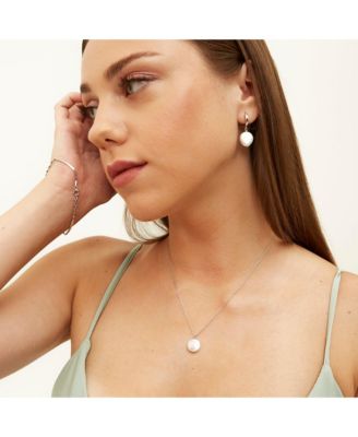 Treated Freshwater Cultured Baroque Pearl Hoop Earrings