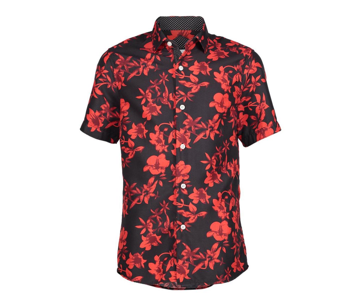 Рубашка Elie Balleh Black Floral Slim Fit Shirt для мальчиков, цвет: Чёрный — фото 1