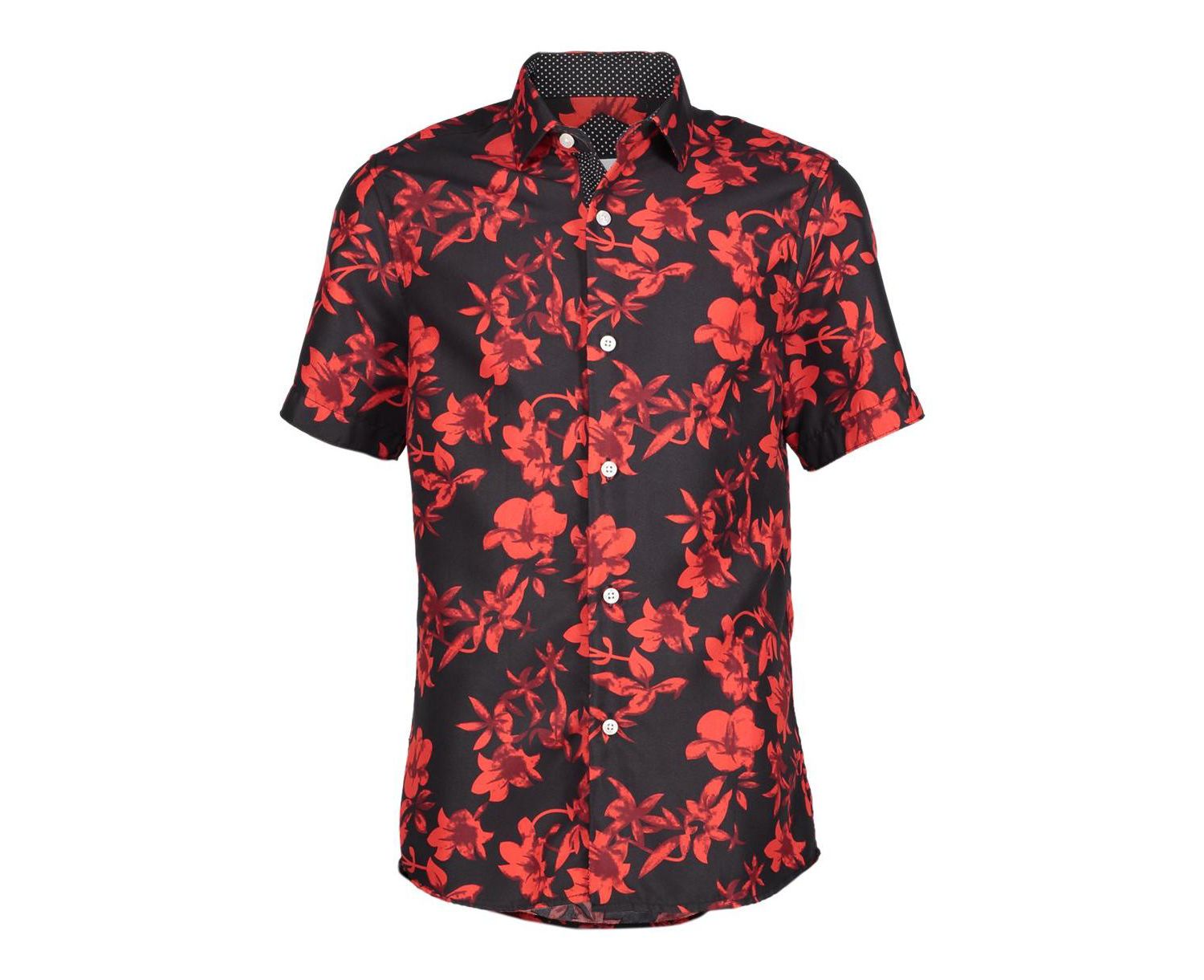 Big Boys Black Floral Slim Fit Shirt