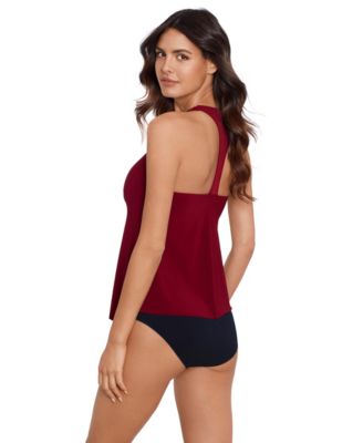 Women's Solid DD Taylor Tankini Top - Merlot