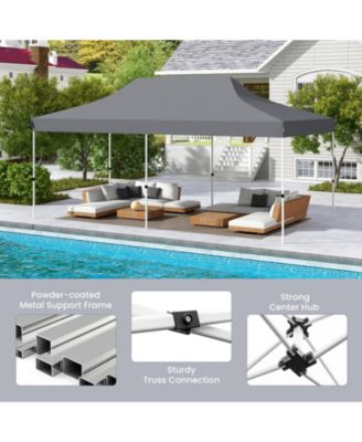 10 x 20 FT Pop-up Canopy Tent with Carrying Bag-Gray