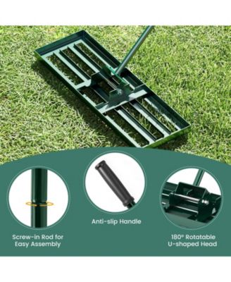 30 x 10 Inch Lawn Leveling Rake with Ergonomic Handle