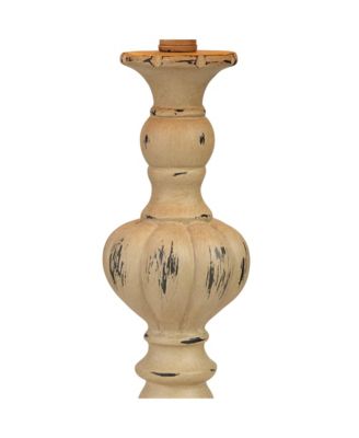 Trinidad Country Cottage Table Lamps 26 1/2" High Set of 2 Antique White Candlestick Rattan Tapered Drum Shade for Bedroom Living Room