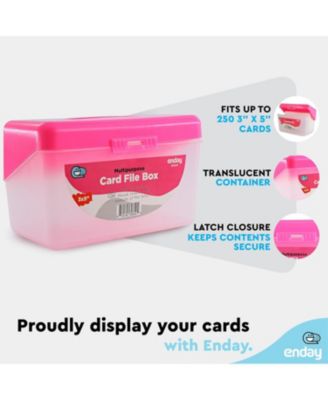 Index Card Holder Red, 3x5 Note Flash Card Organizer Case, Index Card File w/flip top, Notecard Recipe, Holder, Holds 250 Cards (1 PC)