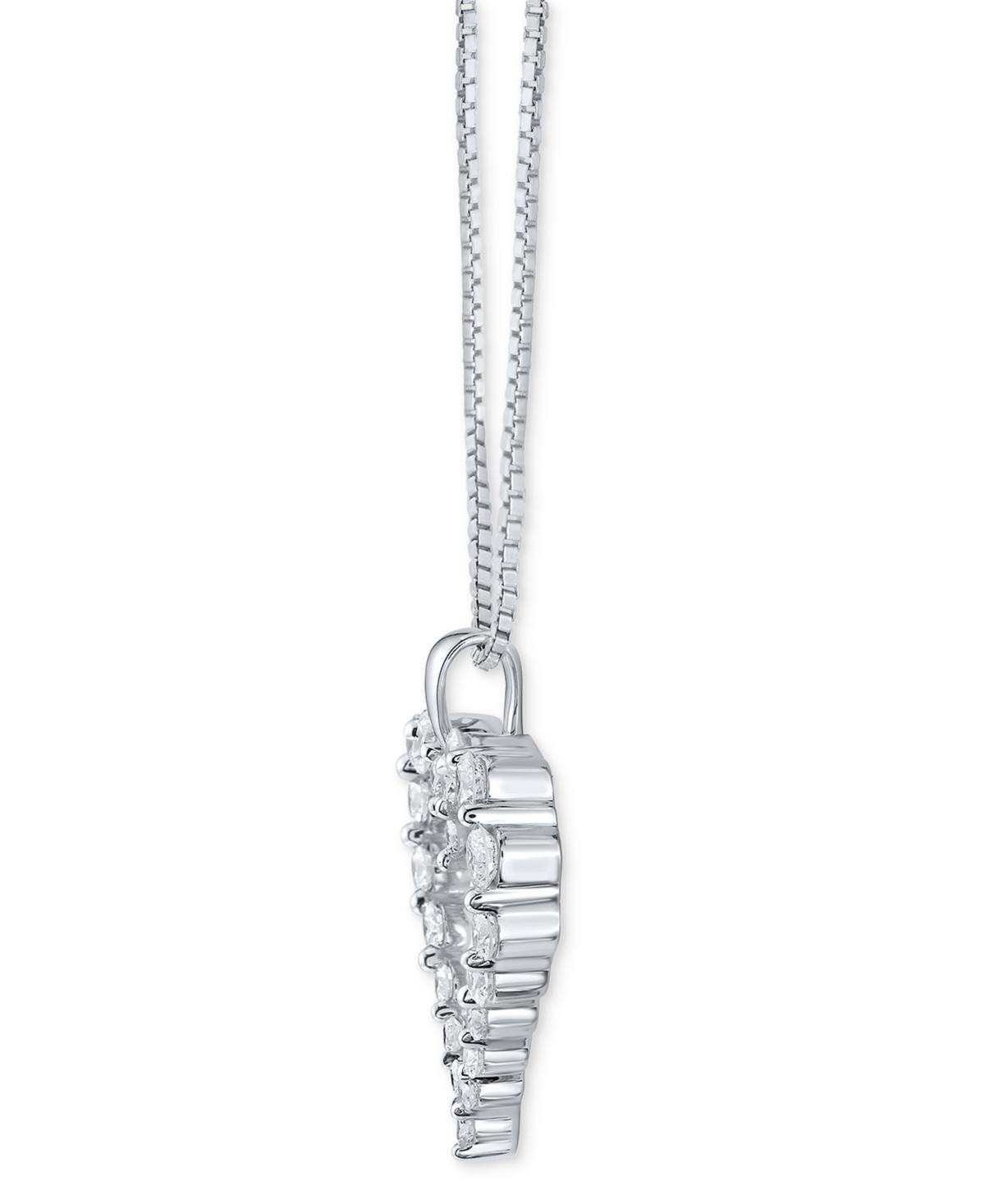 Macy's Diamond Heart 18" Pendant Necklace (1/2 Ct. T.w.) In 14k White Gold In Gold