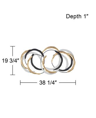 Manhattan 38 1/4" Wide Multi-Color Fan Metal Wall Art