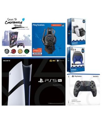 Playstation 5 Pro 2TB of Storage Bundle with Extra Controller, Plantronics Headset, Pro Gamer Kit, Dual Charge Dock and MightySkins Decal Voucher