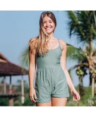 Women's Ivy Short Swim Romper With Built-In Bra and Hidden Shorts