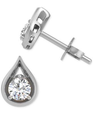 Macy's - Diamond Tear-Shape Stud Earrings (3/8 ct. t.w.) in 14k Gold