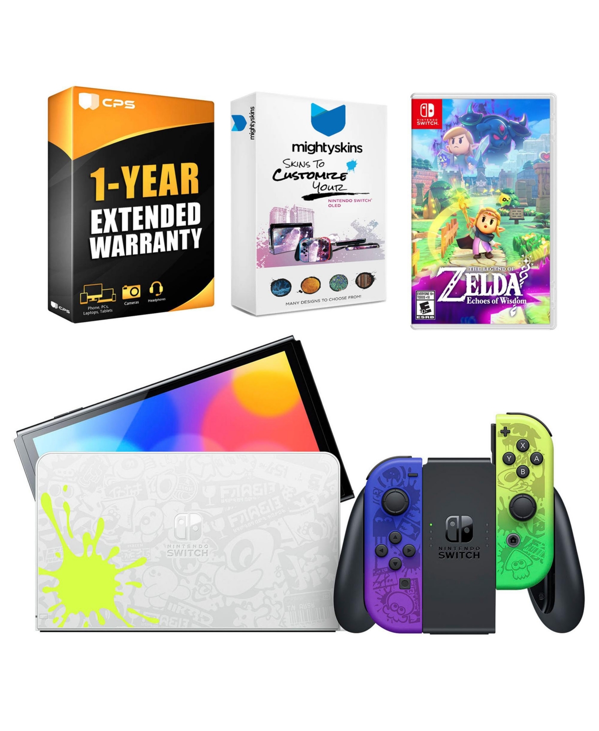 Nintendo Switch Oled Console Splatoon 3 Special Edition with The Legend Of Zelda: Echoes Of Wisdom