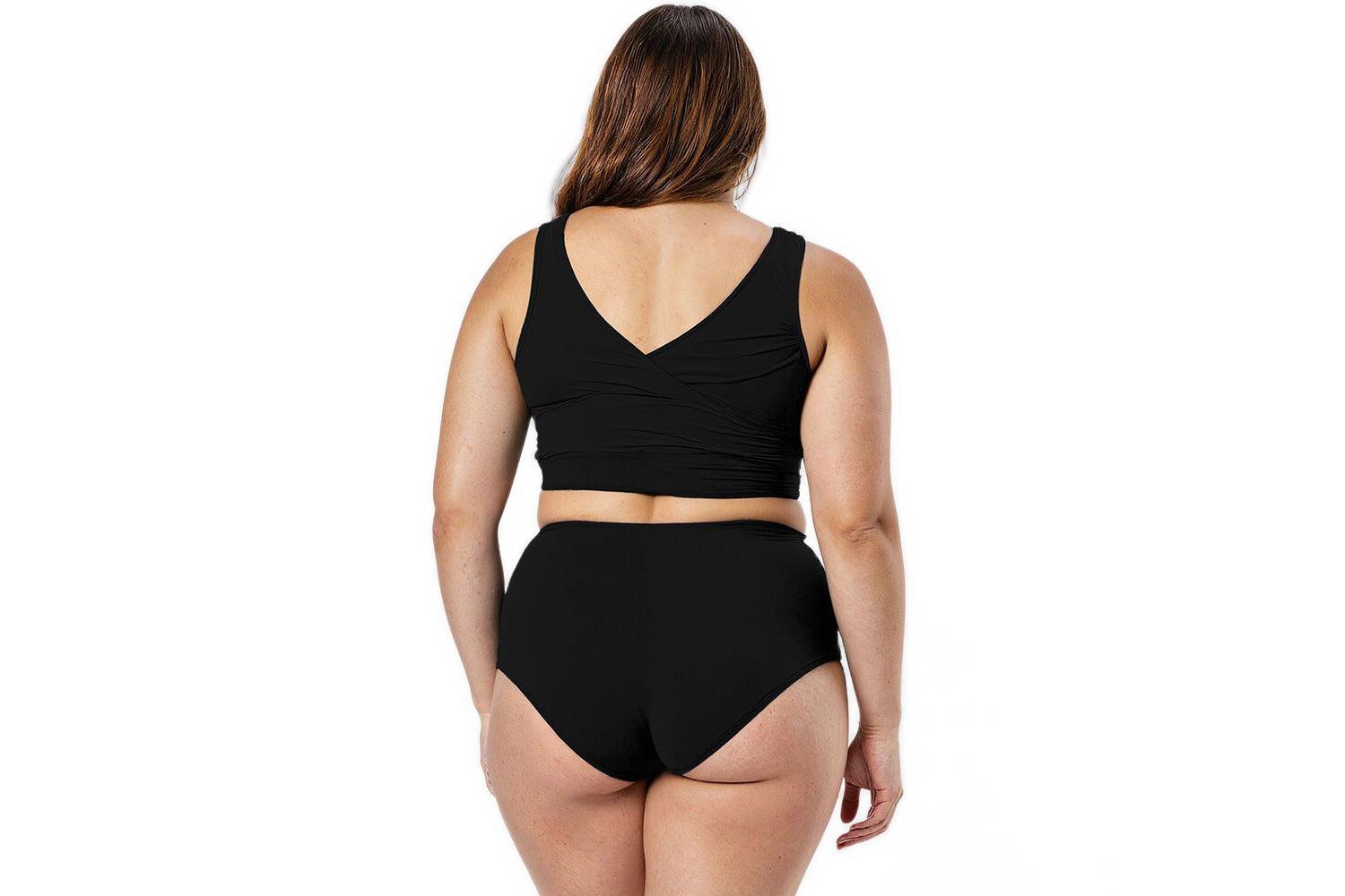 Plus Size Emery 2-Piece Wrap Style Swim Set With Reversible Top and High-Waisted Bottom