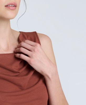 Women's Cowlneck Ruched Cropped Tank Top