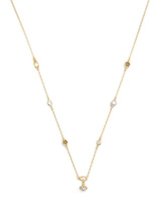 Faux Stone Signature Heritage Cultivated Pearl Charm Strand Necklace