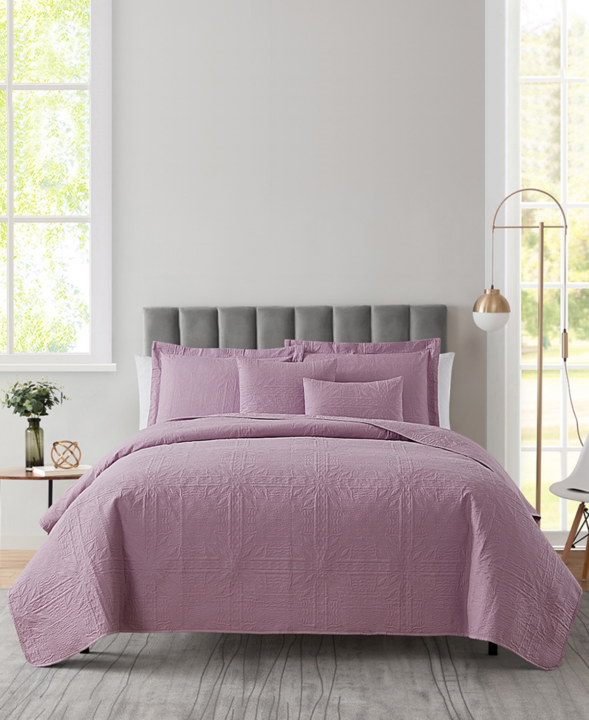 Nestl Grid Embossed 5-pc. Quilt Set, King/california King