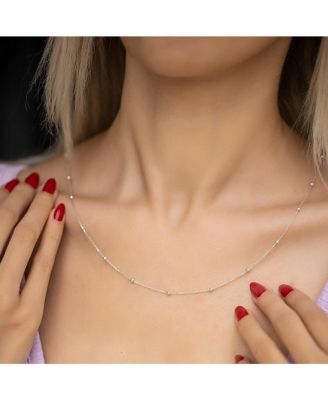 Bead Chain Sterling Satellite Necklace