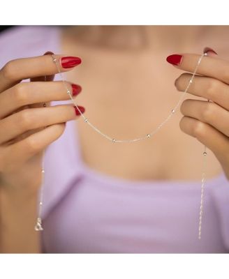 Bead Chain Sterling Satellite Necklace