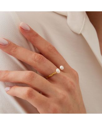 Double  Sterling Silver Adjustable Open Ring