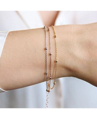 Fine Beaded Chain Bracelet Satellite in Sterling