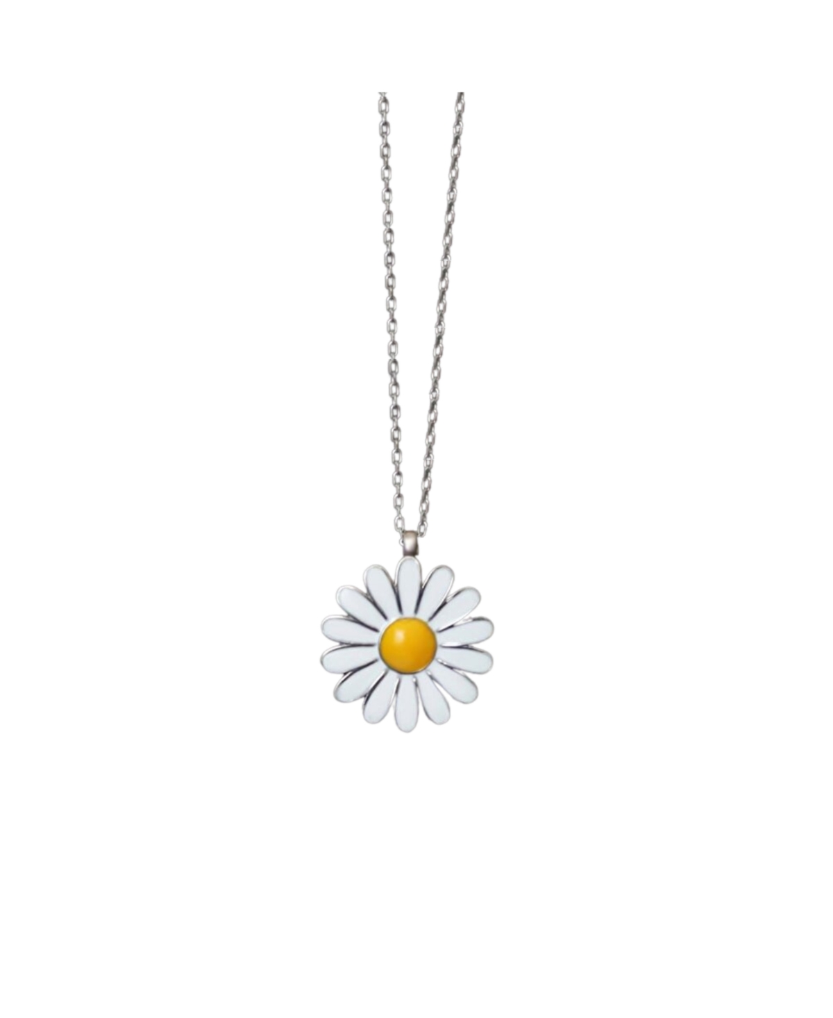 Sterling Silver Daisy Pendant Necklace - Silver