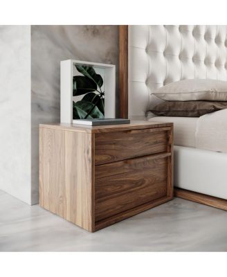Modern Nightstand with Two Drawers for Bedroom Storage and Bedside Use