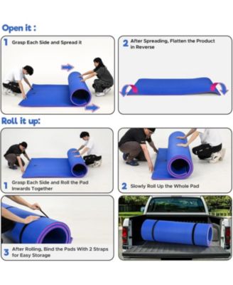 Blue Water Floating Mat Foam Pad, 7x3FT Bouncy Tear-Resistant XPE Foam